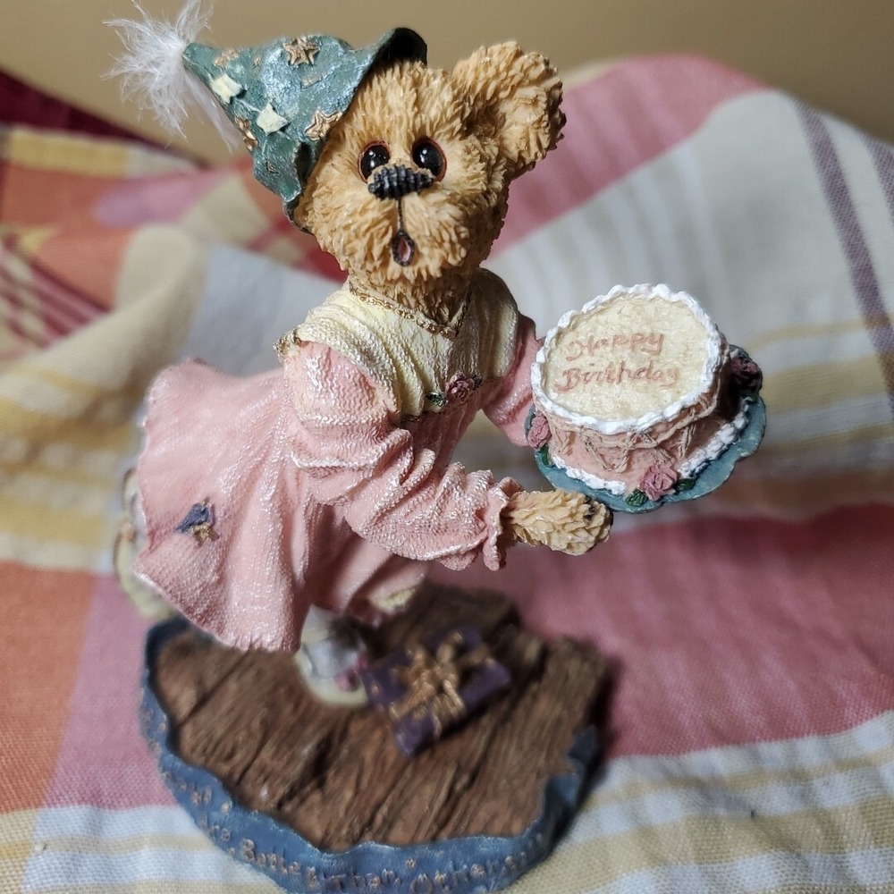 Boyds Bears 4in Figurine Unisex Pink Some Birthdays Are Better Than Others Gift